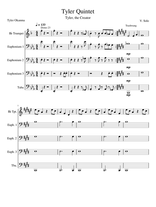 Tyler the Creator Medley, Brass Quintet