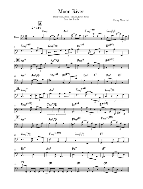 Moon River – Henry Mancini (Dave Holland Bass line & solo)