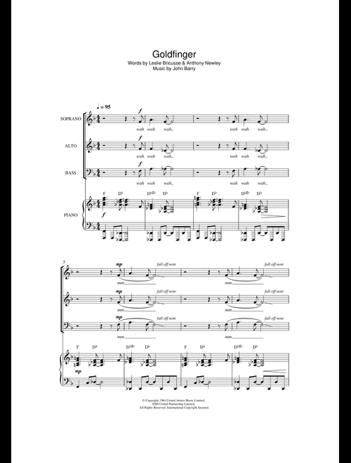 Goldfinger - Shirley Bassey (Choral, SAB)