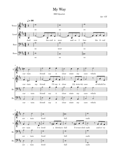 My Way – Barbershop Quartet