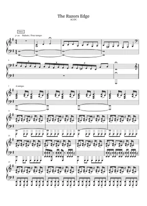 Play Official version of The razors edge Sheet Music by AC/DC for Play Official version of The razors edge Sheet Music by AC/DC for
