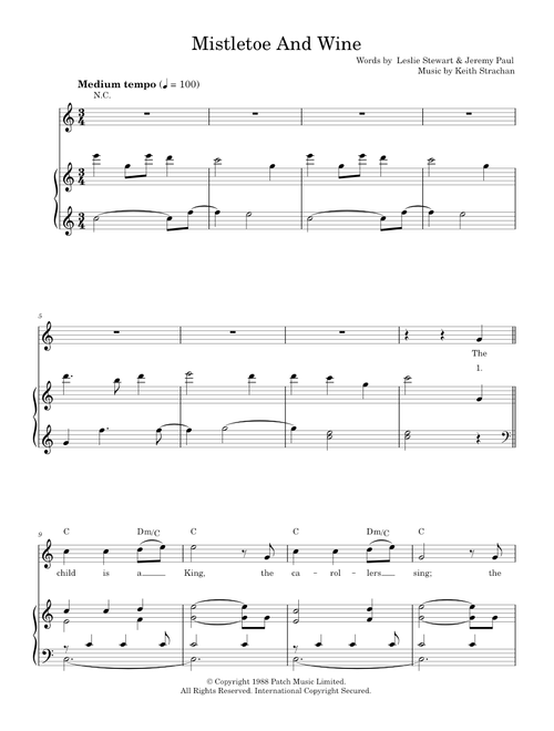 Mistletoe and wine - Cliff Richard (Piano-Vocal-Guitar (Piano Accompaniment))