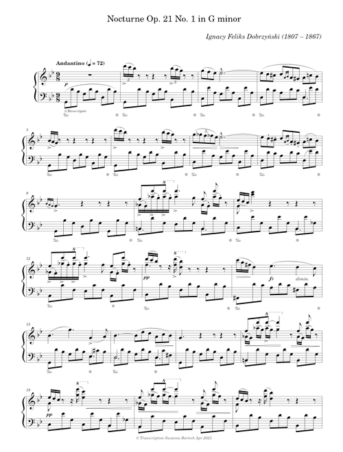 Nocturne Op. 21 No. 1 in G minor — Ignacy Feliks Dobrzyński
