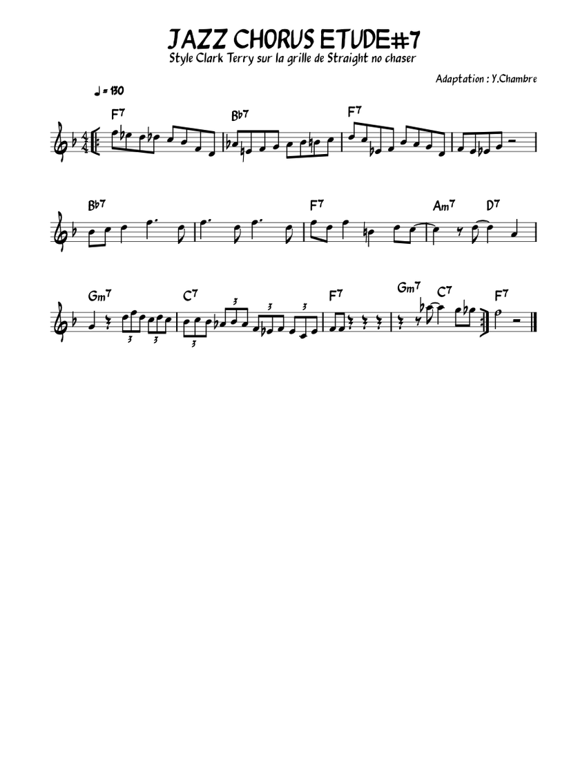 JAZZ CHORUS ETUDE7 Sheet music for Piano (Solo)