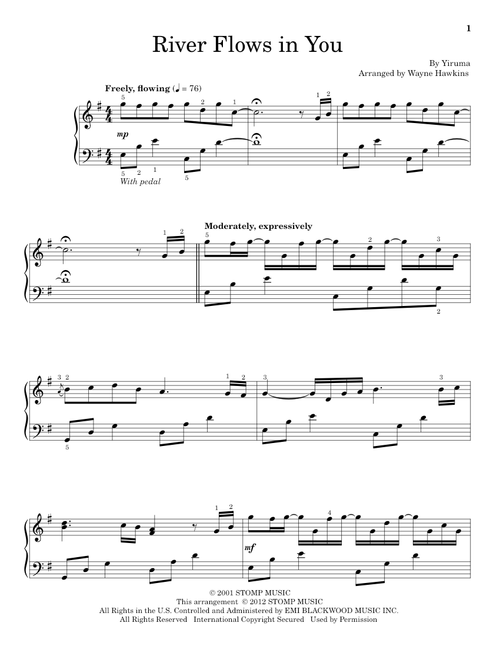 River Flows In You (arr. Wayne Hawkins) (Ed. Hal Leonard Student Piano Library) - Yiruma (Educational Piano)