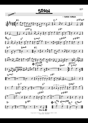 Spain(スペイン) - Chick Corea Sheet Music with Chords for Piano