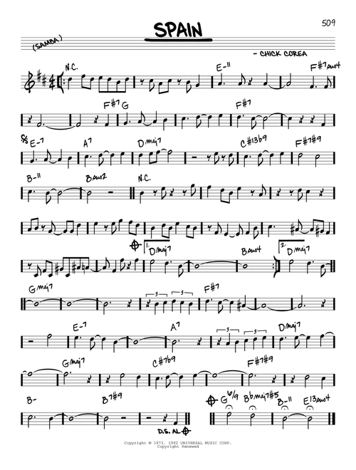 Spain - Chick Corea (Real Book - Melody-Chords)