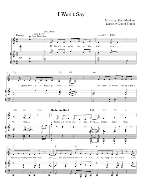 I Won't Say (I'm In Love) - Alan Menken