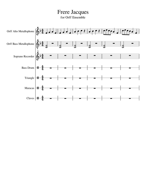 Frere Jacques – Orff Arrangement