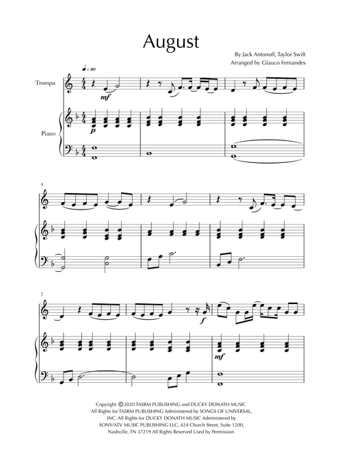 August (Arr. Glauco Fernandes) - Taylor Swift (French Horn and Piano)