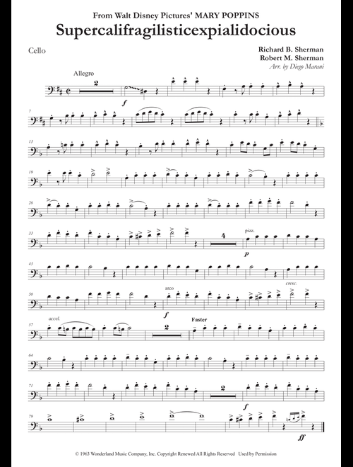 Supercalifragilisticexpialidocious (Arr. Diego Marani) - Richard M. Sherman, Robert B. Sherman (Cello and Piano)
