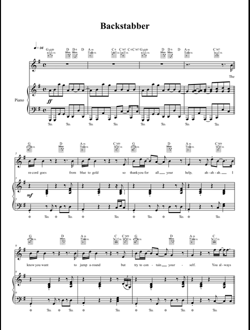Backstabber - The Dresden Dolls, Amanda Palmer (Piano-Vocal-Guitar)