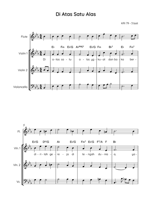 The Church's One Foundation / Di Atas Satu Alas (Arr. Angie Wiranata) - Samuel J Stone, Samuel S Wesley (Small Ensemble)