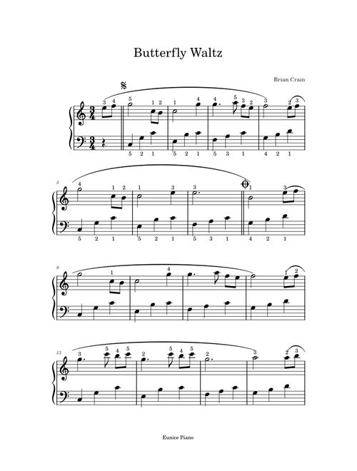 Butterfly Waltz – Brian Crain (버터플라이왈츠) Easy and Short Version