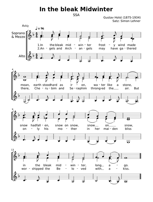 In the bleak midwinter – Gustav Holst In the bleak Midwinter _ Gustav Holst (SSA)