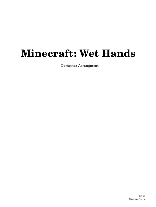 Wet Hands (from Minecraft) – C418 Minecraft: Wet Hands Orchestra Arrangment