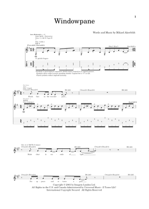 Windowpane – Opeth Sheet Music and Tab for Guitar (Solo) | MuseScore.com