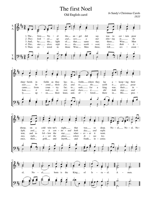 The first Noel (traditionnel anglais)