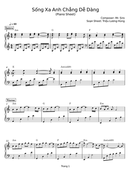 Sống xa anh chẳng dễ dàng - Mr Siro