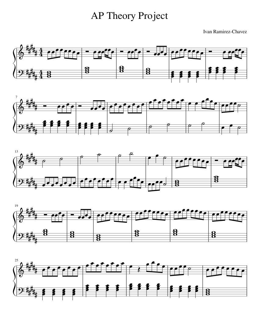 AP Theory Project Sheet music for Piano (Solo) Easy | Musescore.com