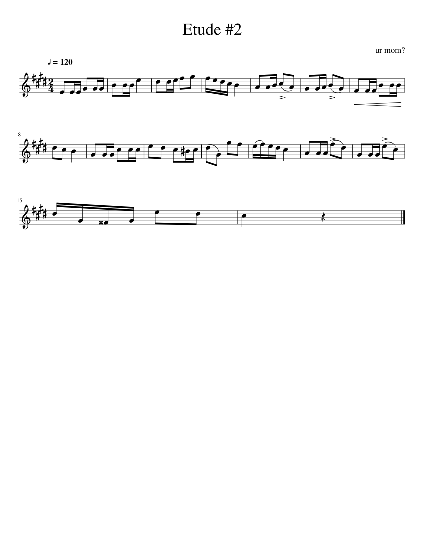 Etude 2 Sheet music for Trumpet in b-flat (Solo) | Musescore.com