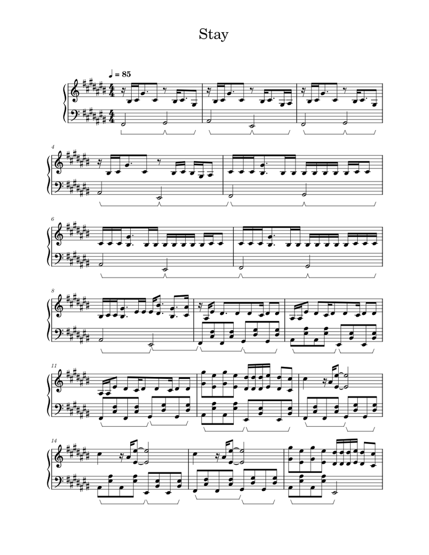 Stay The Kid LAROI Stay Sheet music for Piano (Solo)