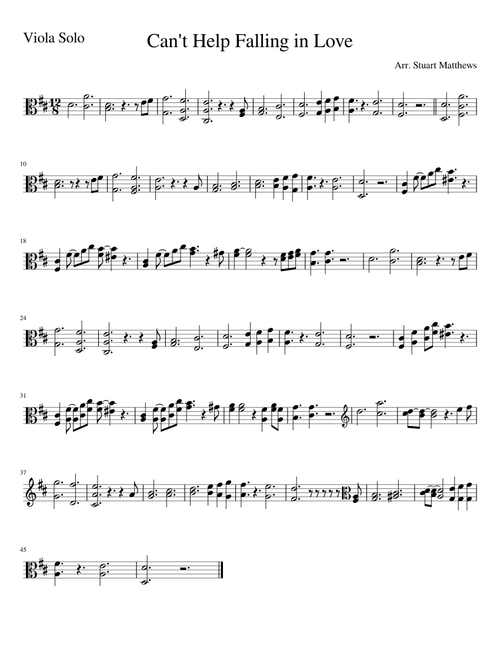 Can't Help Falling in Love - Viola Solo