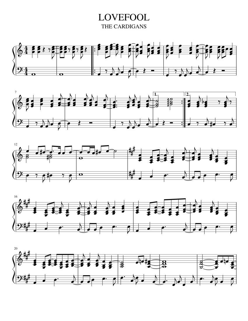 LOVEFOOL Sheet Music for Piano (Solo) easy | MuseScore.com