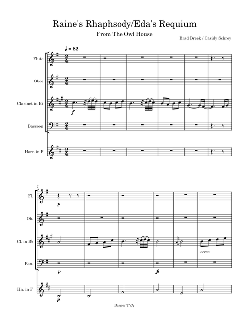 Eda's Requiem / Raine's Rhapsody (reprise) – Brad Breeck, Andrew Smith Eda's Requiem / Raine's Rhapsody (for Woodwind Quintet) - Brad Breek