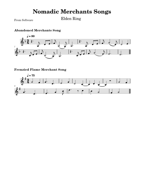 Merchant Songs (Abandoned Merchant & Frenzied Merchant) [Elden Ring]