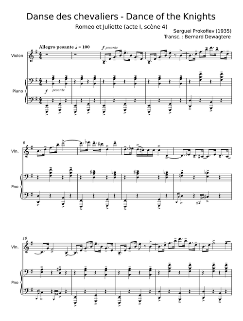 Romeo and Juliet, Op 64, No 13, Dance of the Knights - Sergei Prokofiev