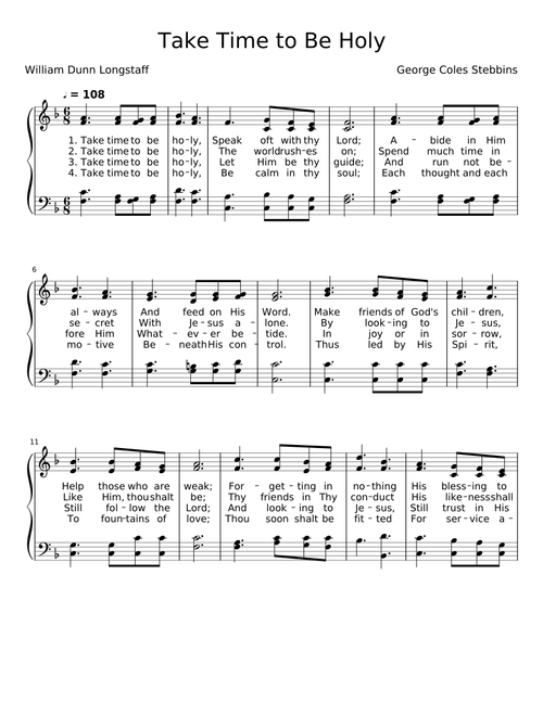 Take Time to Be Holy