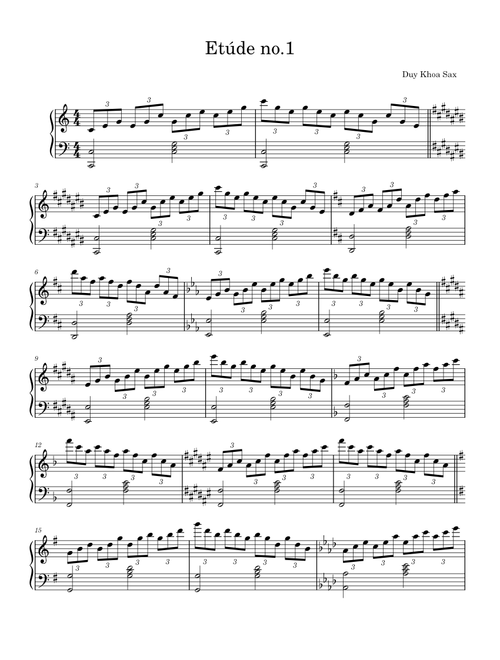 Etúde no.1  Piano  by Duy Khoa Sax