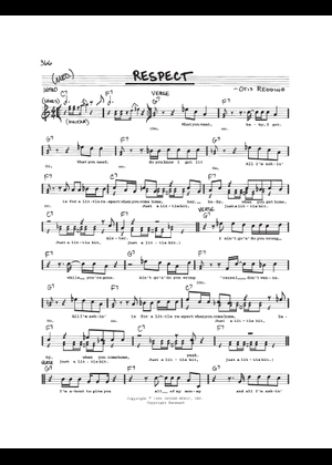 Respect Sheet Music for Soprano, Alto, Tenor, Bass voice & more ...