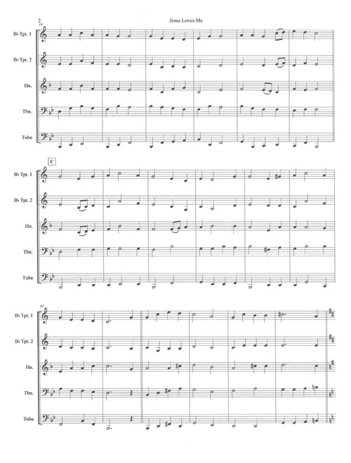Jesus Loves Me (Arr. Ron Flintjer) (Brass Ensemble)