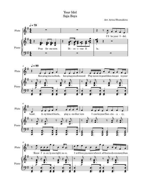 Your Idol (Arr. Arina Shumakova) - Saja Boys (Flute and Piano)
