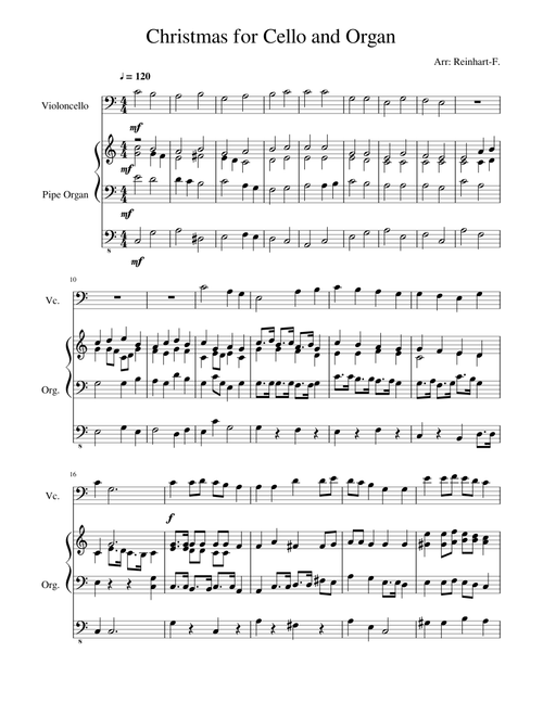 Christmasmedley for Cello and Organ