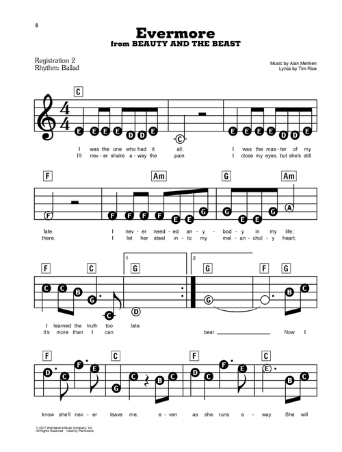 Evermore (from Beauty and the Beast) - Josh Groban (E-Z Play Today)