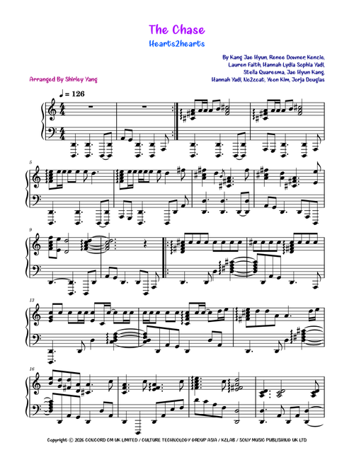 The Chase (Arr. Shirley Yang) - Hearts2hearts (Piano Solo)