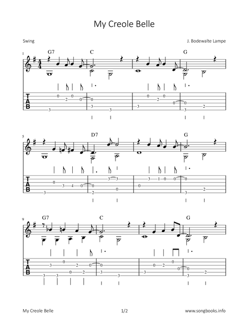 My Creole Belle (Arr. Bettina Schipp) - J. Bodewalte Lampe (Solo Guitar)