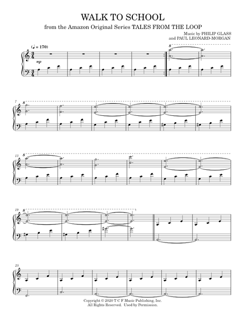 Walk to School - Philip Glass (Piano Solo)