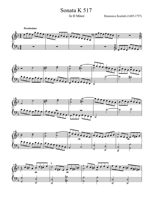 Harpsichord Sonata K517 in D Minor- Domenico Scarlatti