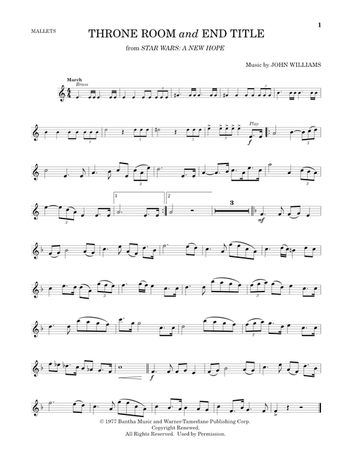 The Throne Room And End Title (from Star Wars: A New Hope) - John Williams (Mallet Solo)