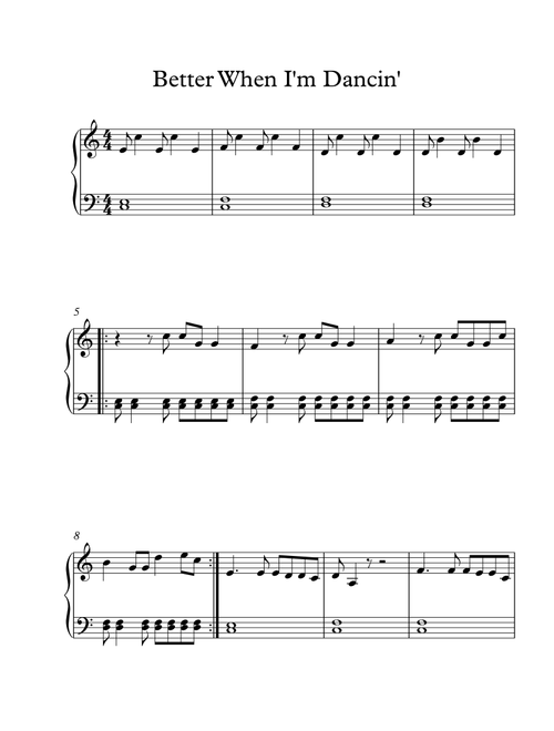 Better When I'm Dancin' (Arr. Tricia Mack) - Meghan Trainor (Easy Piano)