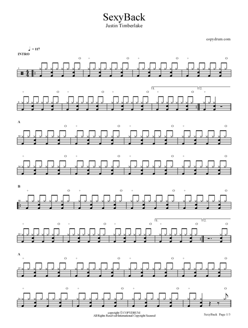 Sexyback (Arr. COPYDRUM) - Justin Timberlake (Drums)