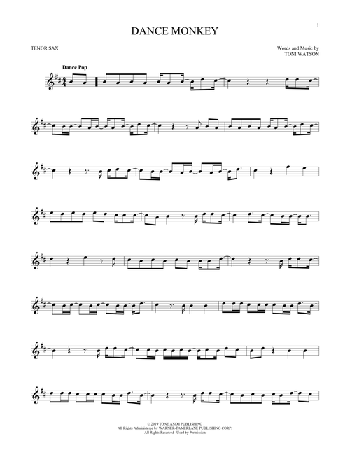 Dance Monkey - Tones And I (Tenor Sax Solo)