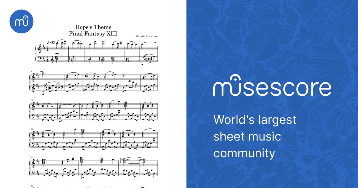 Hope's Theme – Masashi Hamauzu (Final Fantasy XIII) Sheet Music