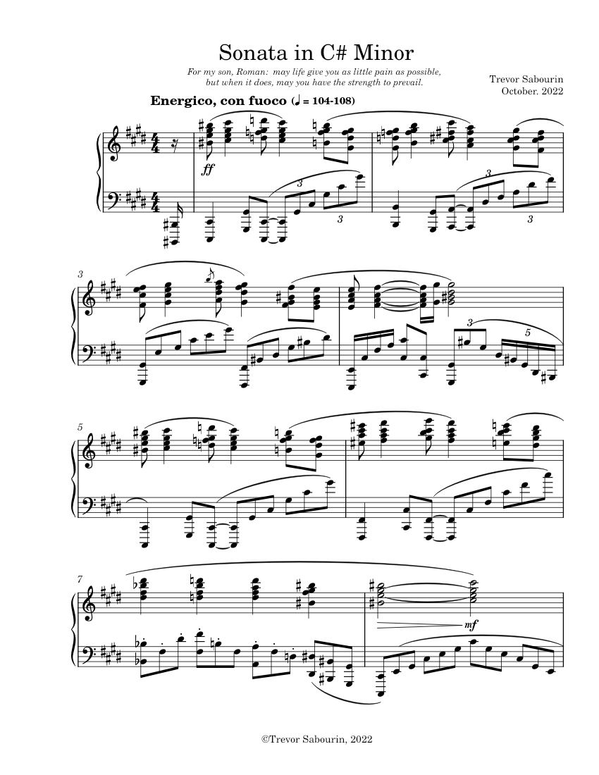 Sonata in C# Minor Sheet music for Piano (Solo) | Musescore.com