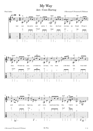 Frank Sinatra - My way - guitar TAB Sheet Music with Chords for Guitar ...