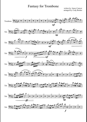Fantasy for trombone – James Curnow Sheet Music for Piano